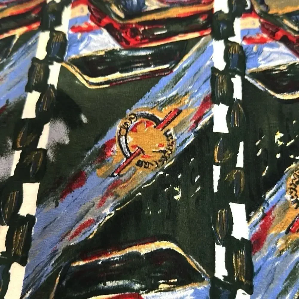 Vintage Silk Scarf Richard Wallich NASCAR Winston Cup Green Multicolor